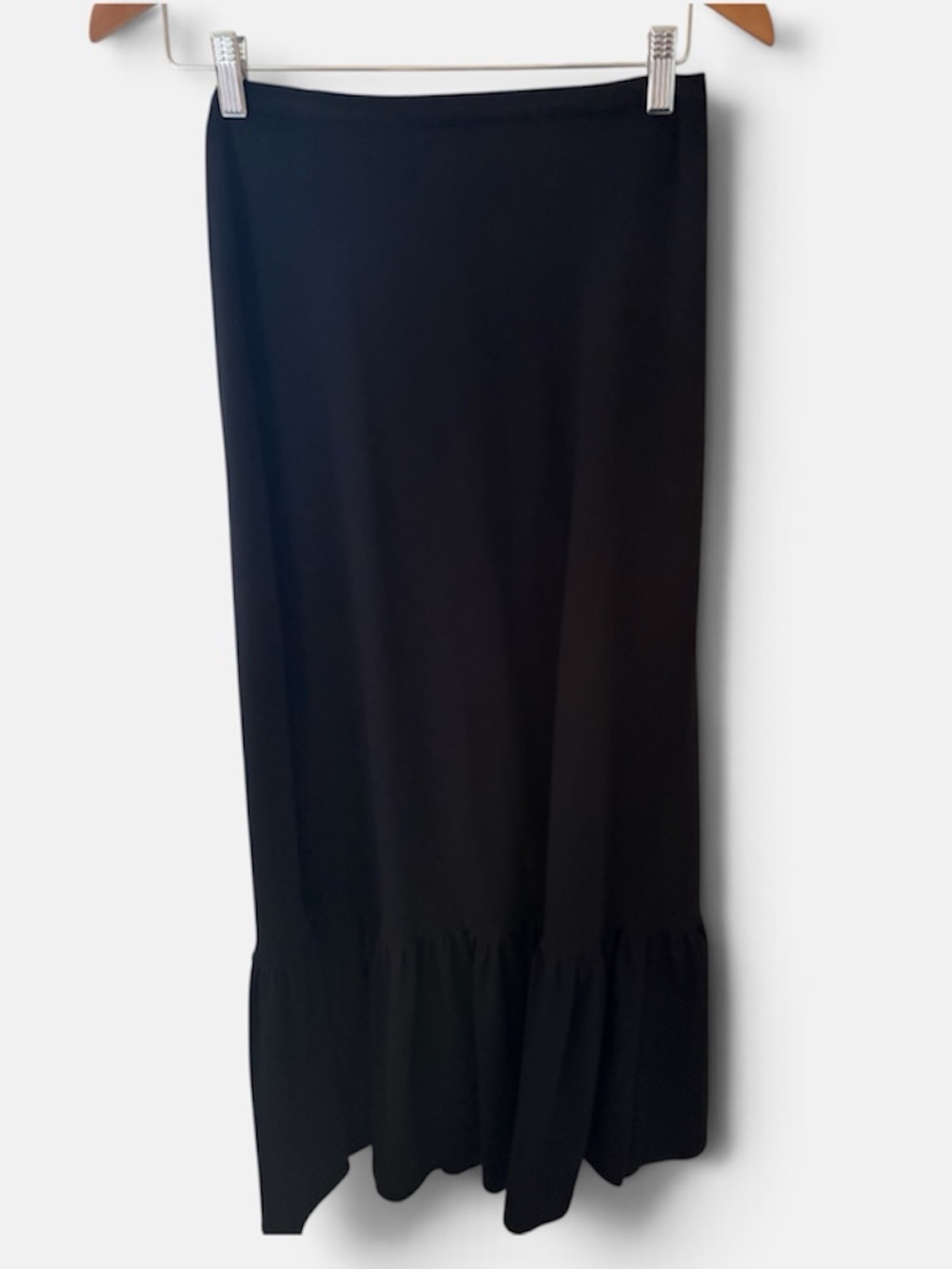 Vintage black Maxi flamenco witchy ruffle hem skirt
